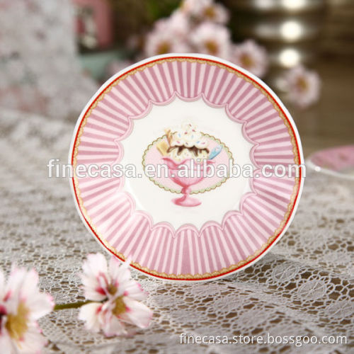 4.4 Inches Elegant Ice Cream Design Ceramic Tea Cup Holder